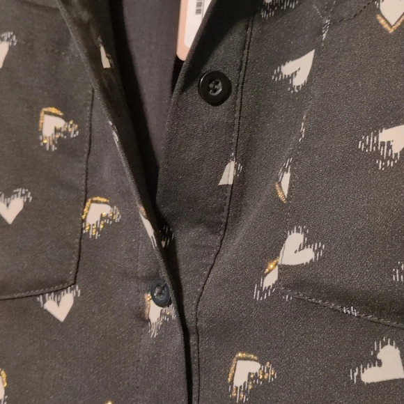 ESQUALO black long sleeve dress with white hearts and gold accent 4 - Picture 8 of 10